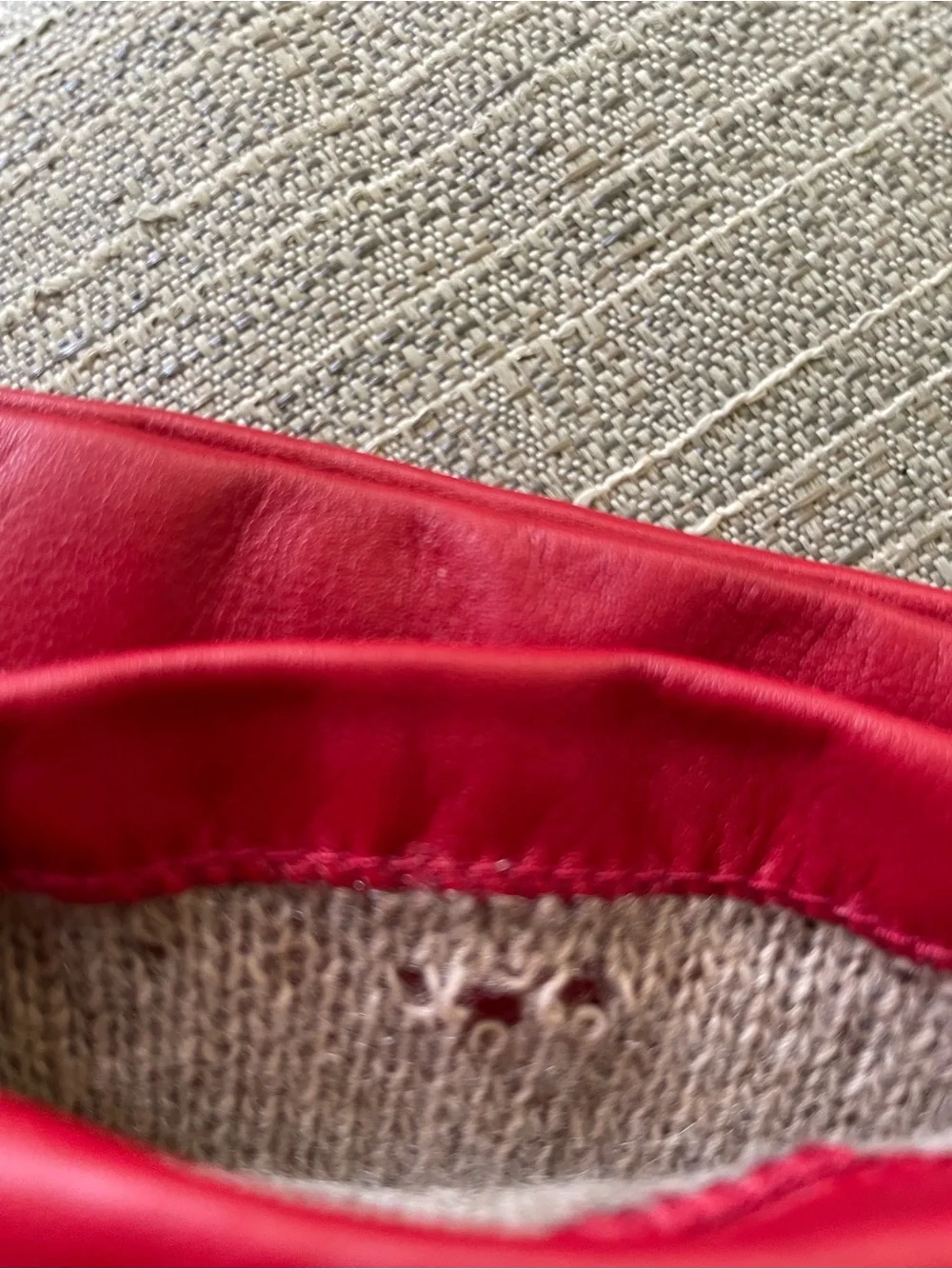 Lord & Taylor Red Leather Long Gloves